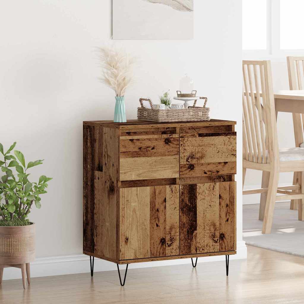 JUNG Vida Sideboard Altholz 60 x 35 x 70 cm Verbundholz und Eisen