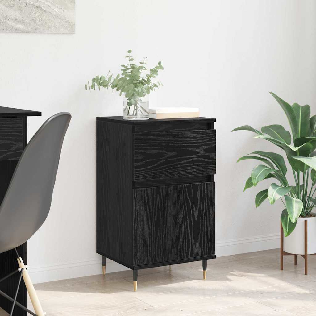 JUNG Vida Sideboard mit Schubladen Schwarz Eichen-Optik 40 x 35 x 70 cm