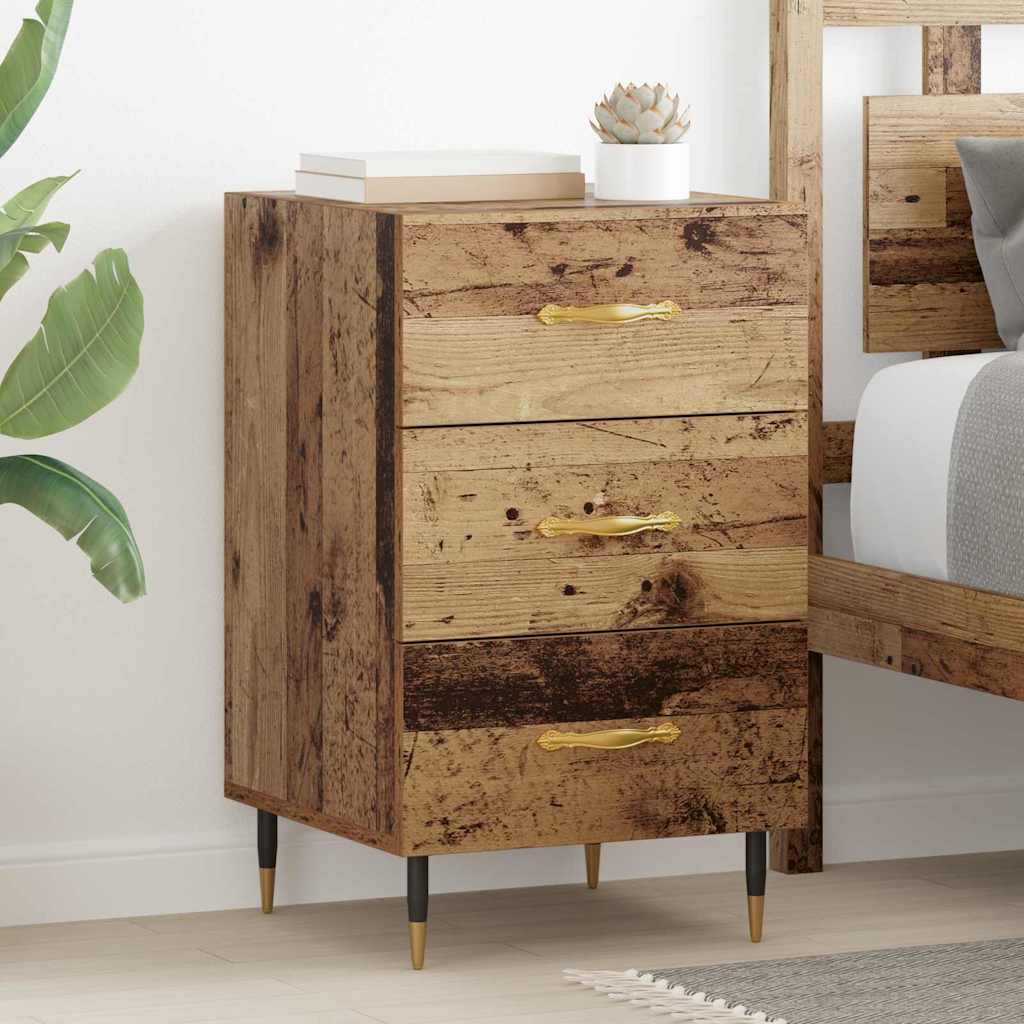 JUNG Vida Nachttisch mit Schubladen Altholz 40 x 40 x 66 cm Holzwerkstoff