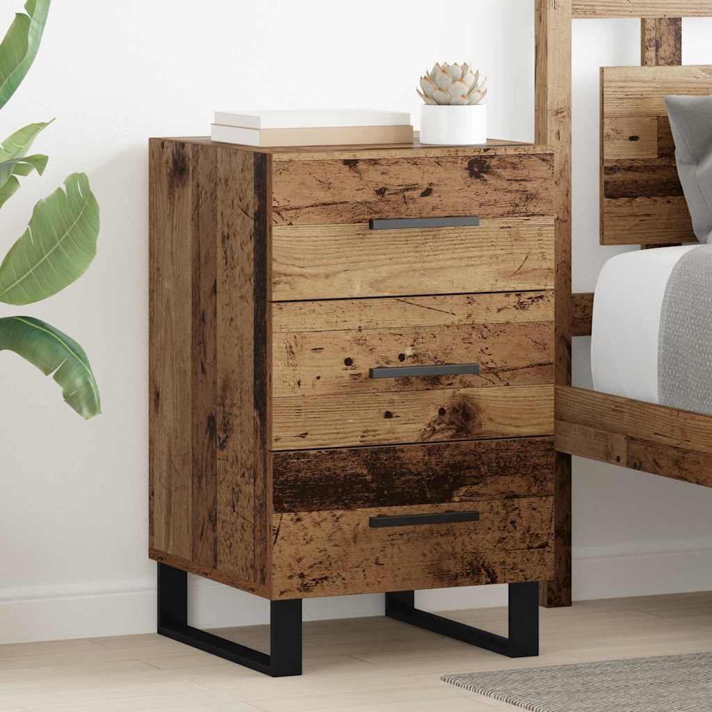 JUNG Vida Nachttisch mit Schubladen Altholz 40 x 40 x 66 cm Holzwerkstoff