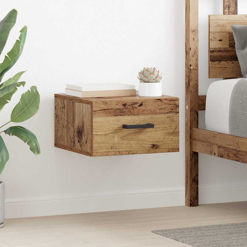 JUNG Vida Nachttisch mit Schubladen Altholz 35 x 35 x 20 cm Holzwerkstoff