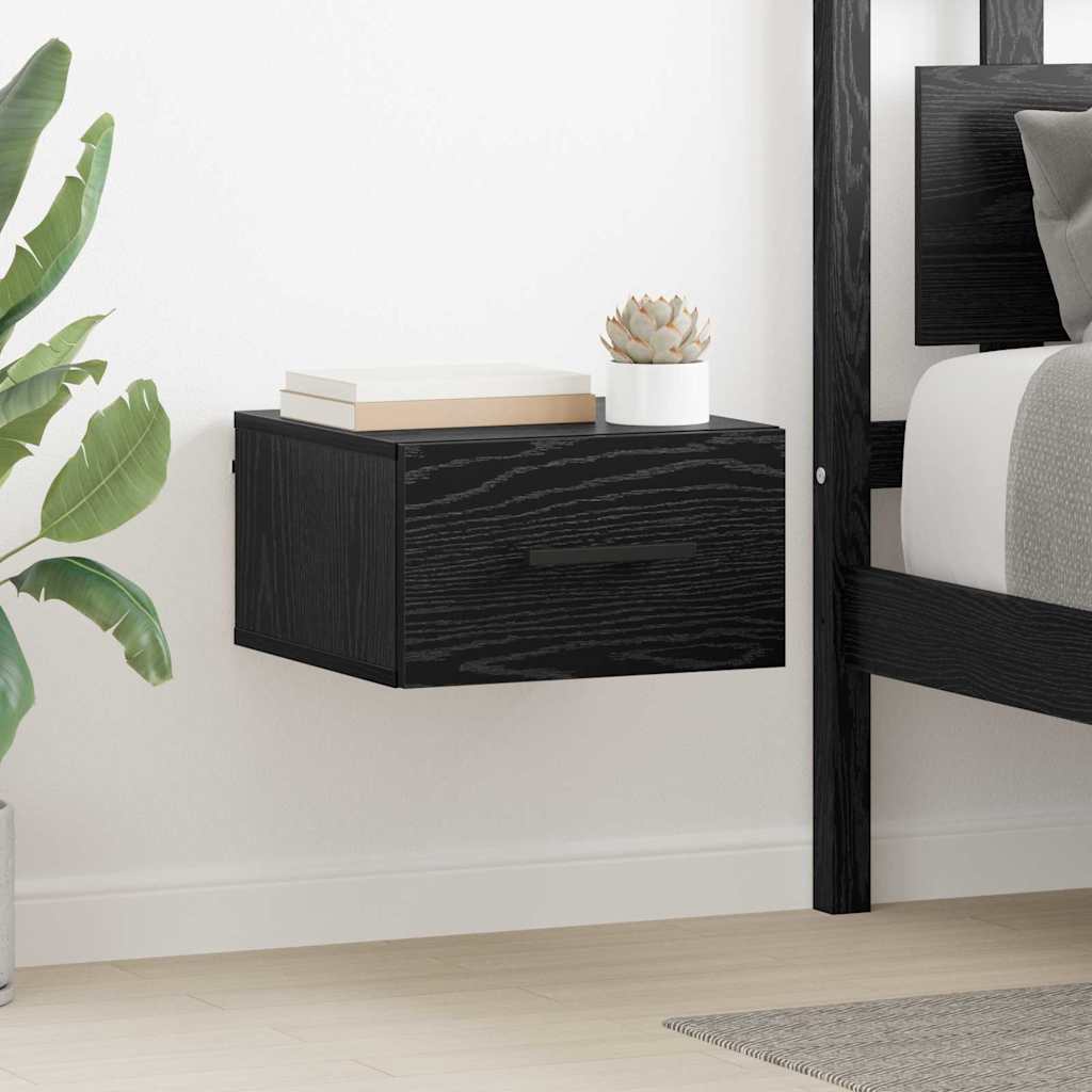 JUNG Vida Nachttisch Schwarz Eichen-Optik 35 x 35 x 20 cm Holzwerkstoff
