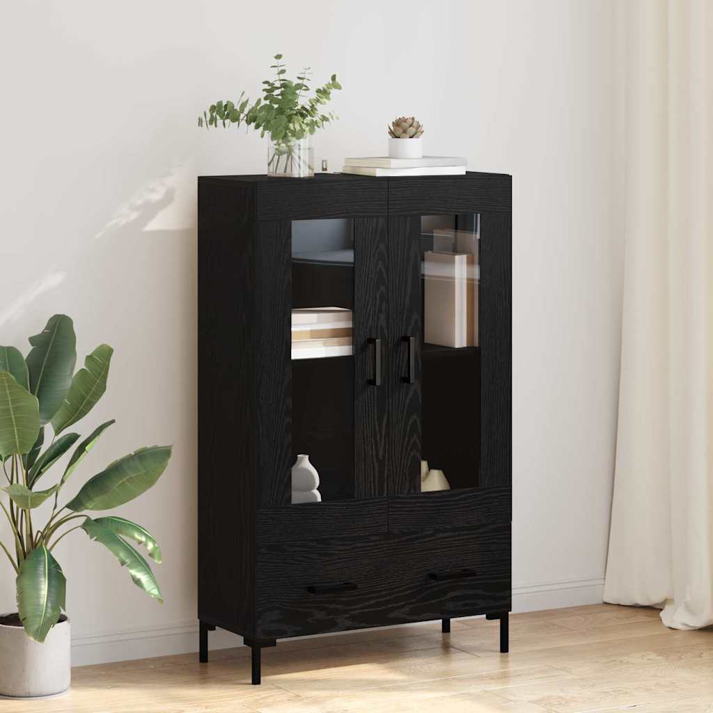 JUNG Vida Highboard Schwarz Eichen-Optik 69,5 x 31 x 115 cm Holzwerkstoff
