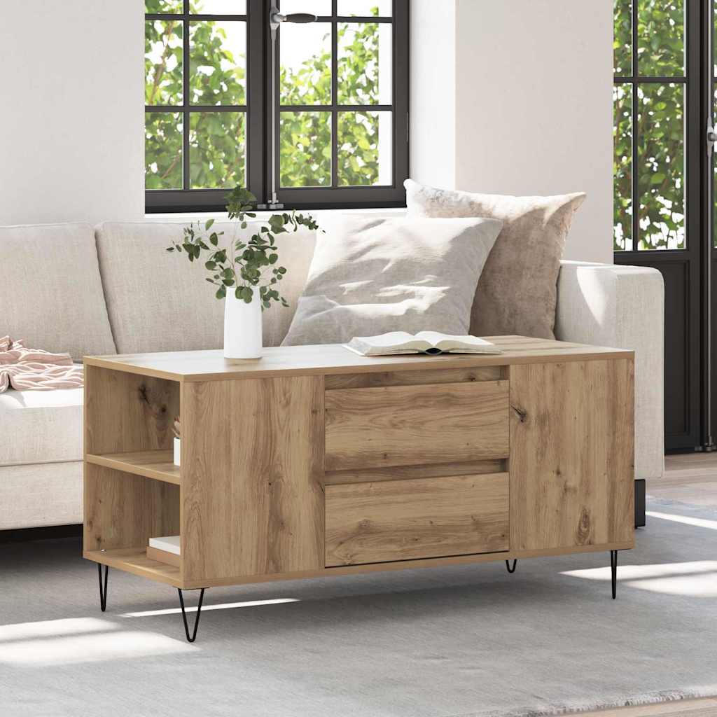 JUNG Vida Couchtisch Artisan-Eiche 102 x 44,5 x 50 cm Holzwerkstoff