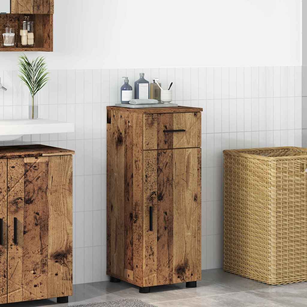JUNG Vida Badezimmerschrank mit Schubladen Altholz 30 x 35 x 80 cm