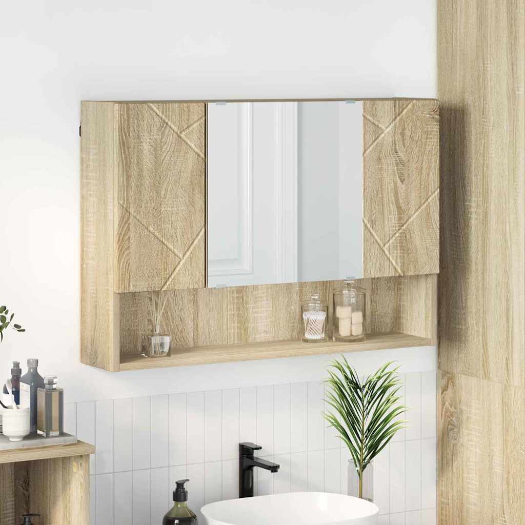 JUNG Vida Spiegelschrank Sonoma-Eiche 80 x 17 x 55 cm Holzwerkstoff