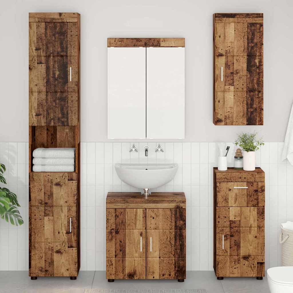 JUNG Vida Badezimmer-Wandschrank mit Tür TULUM Altholz 37 x 24,5 x 86 cm