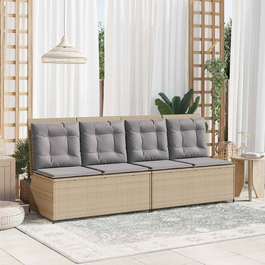 JUNG Vida Gartenbank Beige Poly-Rattan
