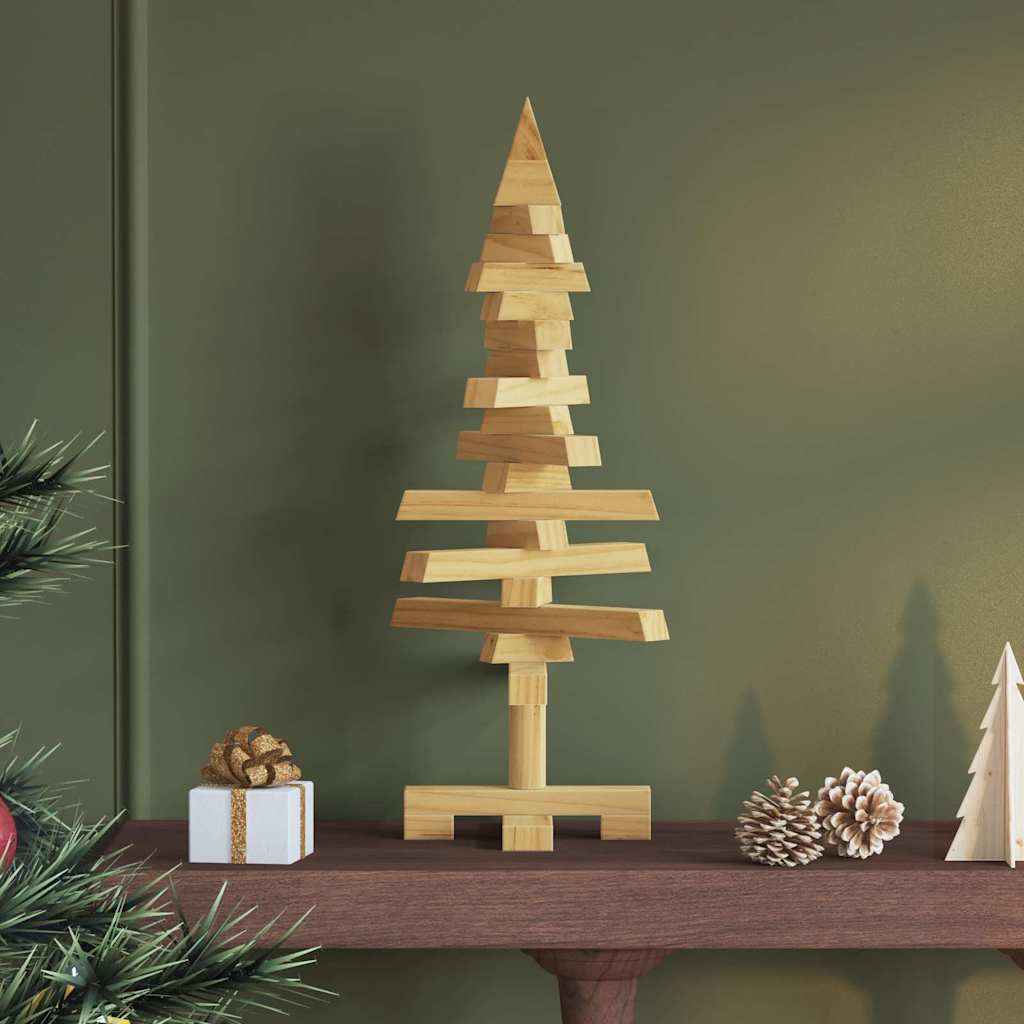 JUNG Vida Holz Weihnachtsbaum mit Ständer Braun 60 cm Massivholz Kiefer