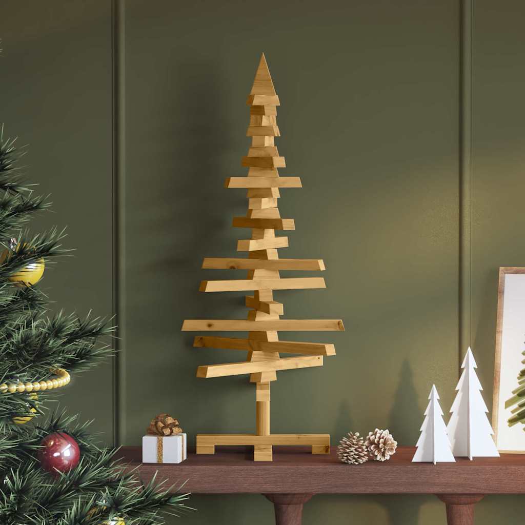 JUNG Vida Holz Weihnachtsbaum mit Ständer Braun 90 cm Massivholz Kiefer