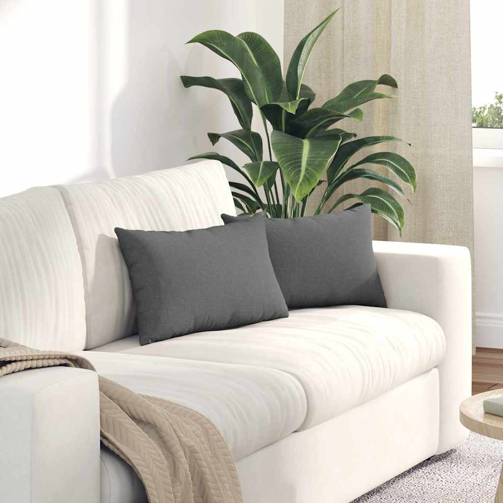 JUNG Vida Sofakissen 2 pcs Dunkelgrau 50 x 30 cm Stoff