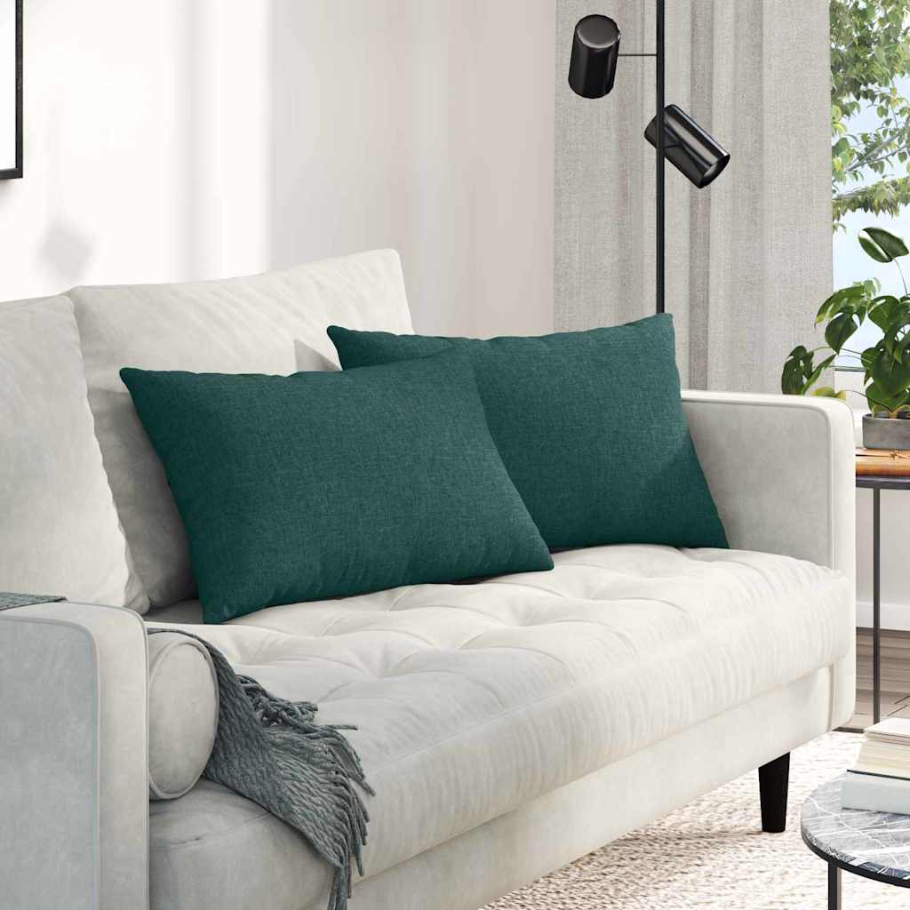 JUNG Vida Sofakissen 2 pcs Dunkelgrün 60 x 40 cm Stoff
