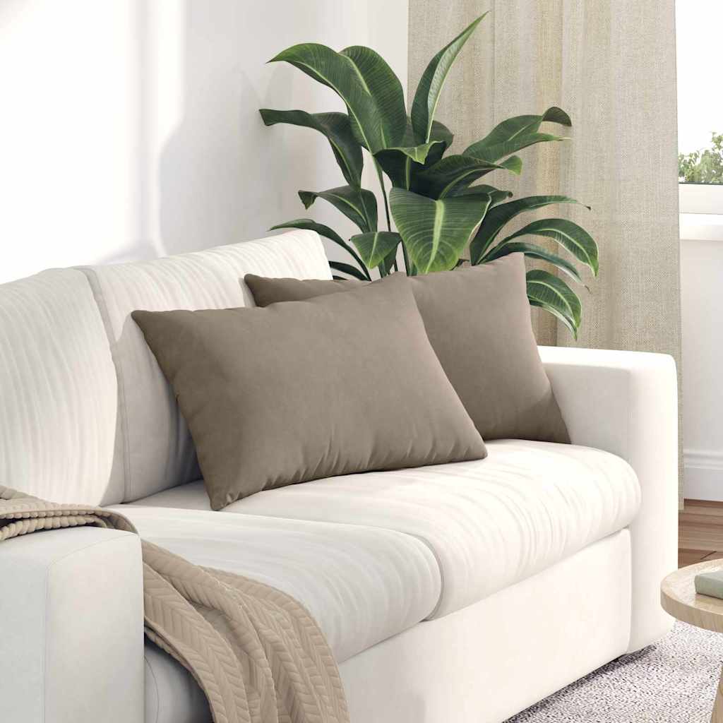 JUNG Vida Sofakissen 2 Stück Taupe 60 x 40 cm Stoff