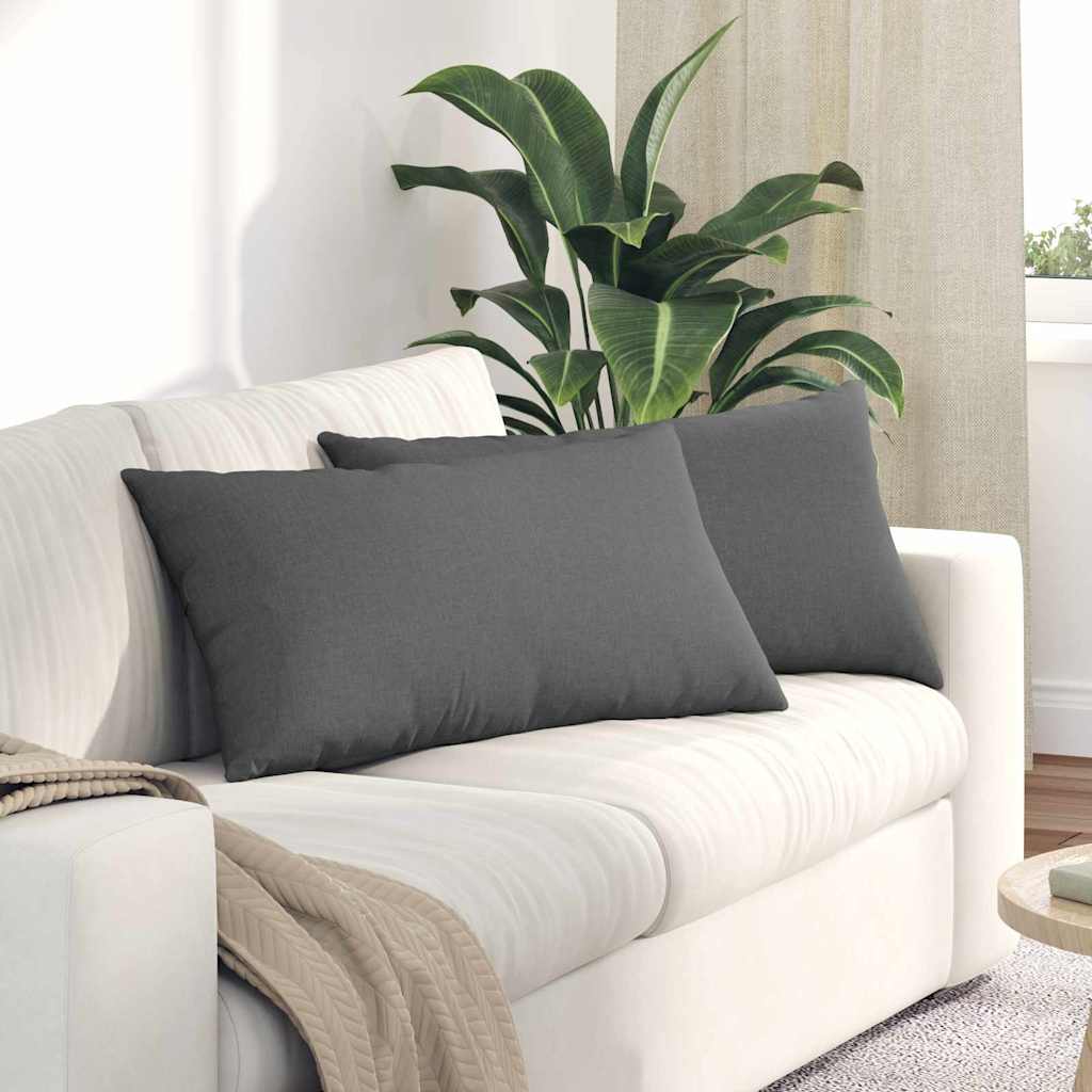 JUNG Vida Sofakissen 2 pcs Dunkelgrau 80 x 40 cm Stoff