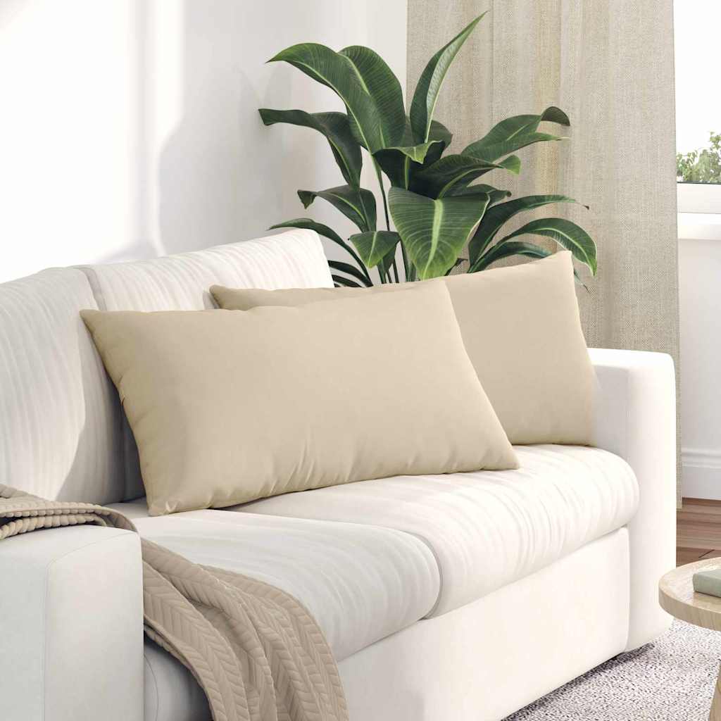 JUNG Vida Sofakissen 2 Stück Creme 80 x 40 cm Stoff