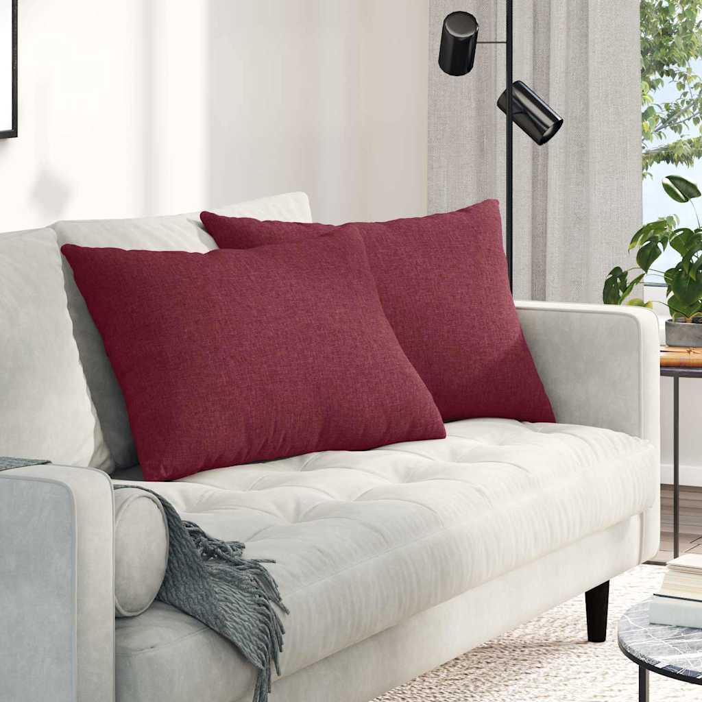JUNG Vida Sofakissen 2 pcs Weinrot 70 x 50 cm Stoff