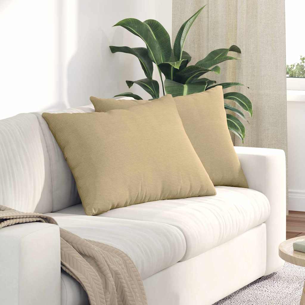 JUNG Vida Sofakissen 2 Stück Grau-Grün 70 x 50 cm Cordstoff