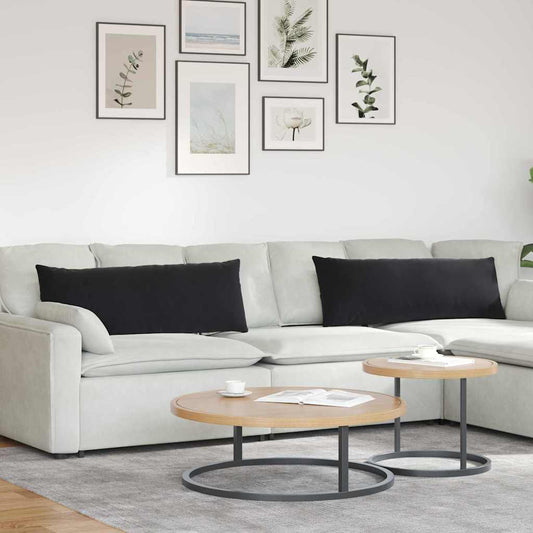 JUNG Vida Sofakissen 2 Stück Schwarz 120 x 40 cm Cordstoff