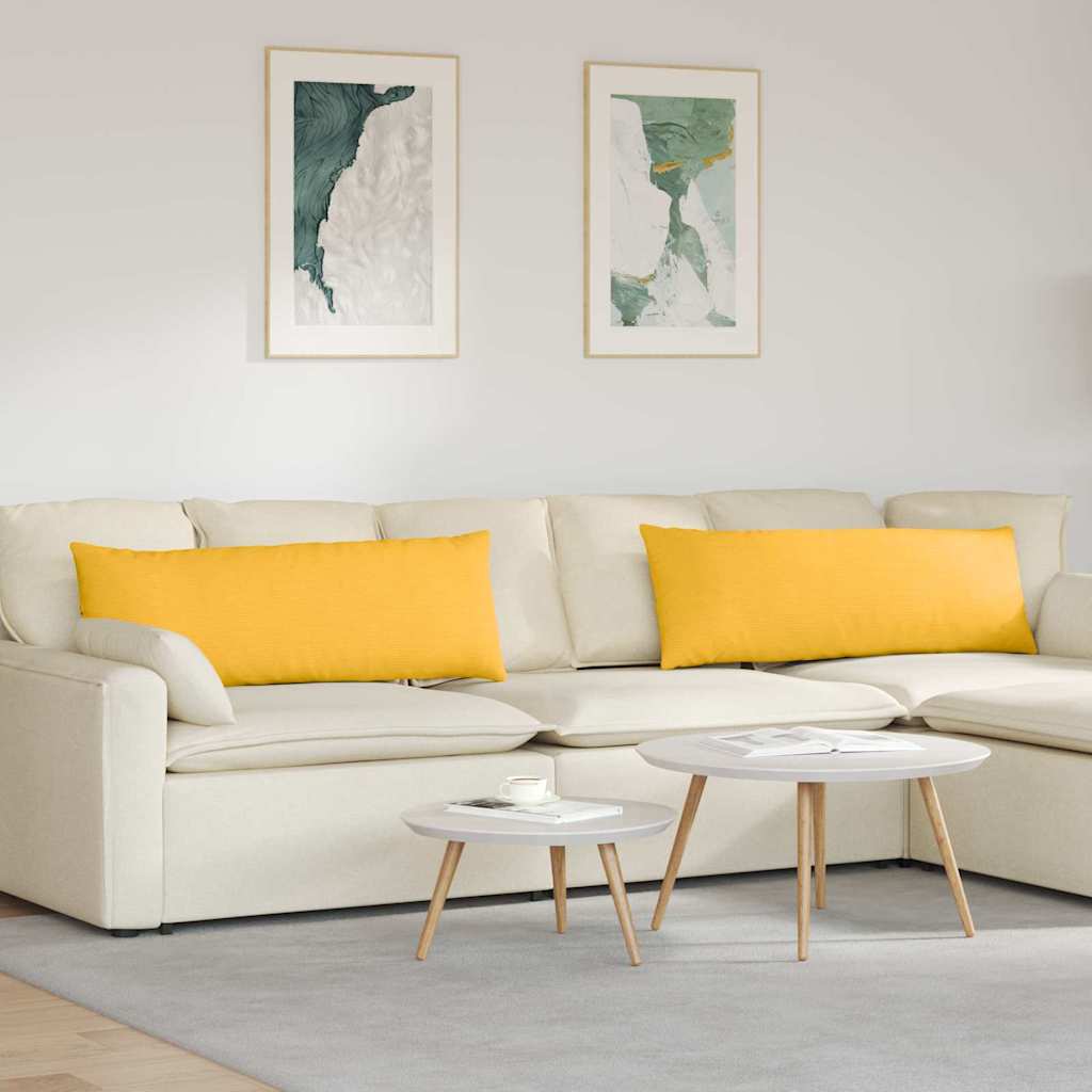 JUNG Vida Sofakissen 2 Stück Helles Gelb 120 x 40 cm Cordstoff