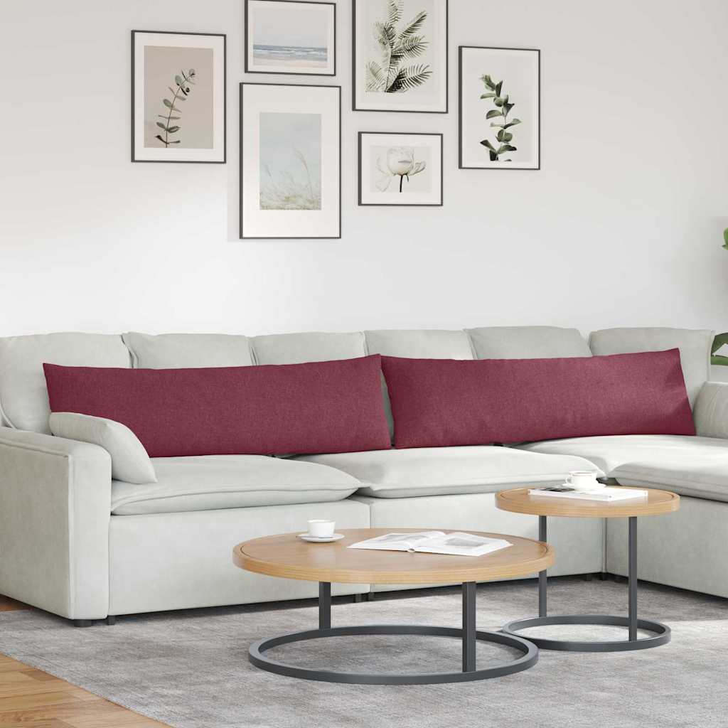 JUNG Vida Sofakissen 2 pcs Weinrot 145 x 40 cm Stoff