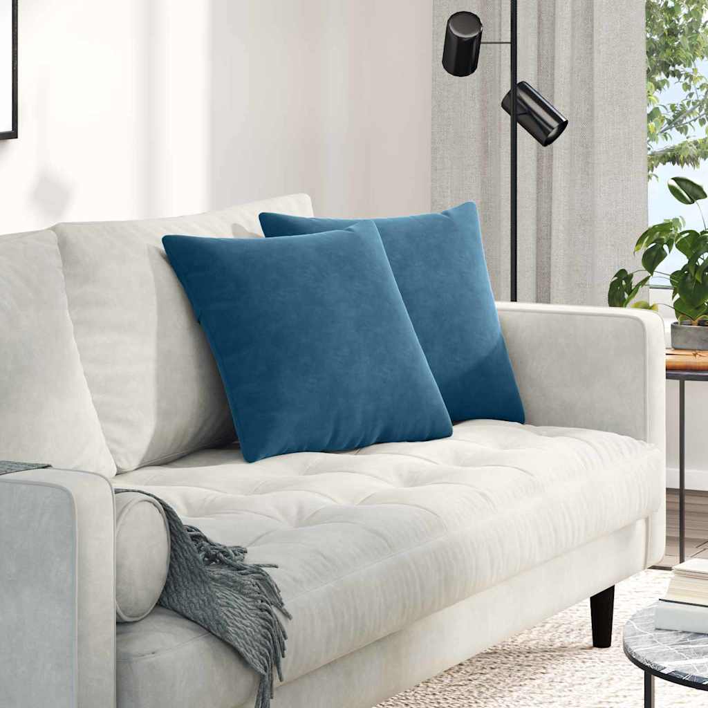 JUNG Vida Sofakissen 2 Stück Blau 45 x 45 cm Cordstoff
