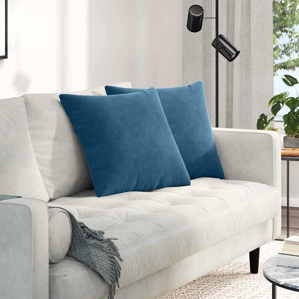 JUNG Vida Sofakissen 2 Stück Blau 50 x 50 cm Cordstoff