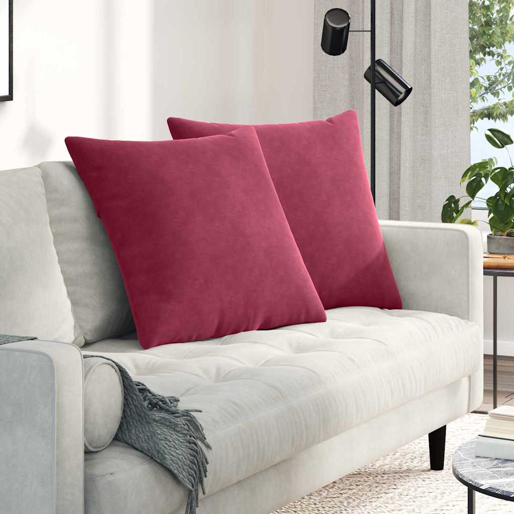 JUNG Vida Sofakissen 2 Stück Weinrot 60 x 60 cm Cordstoff