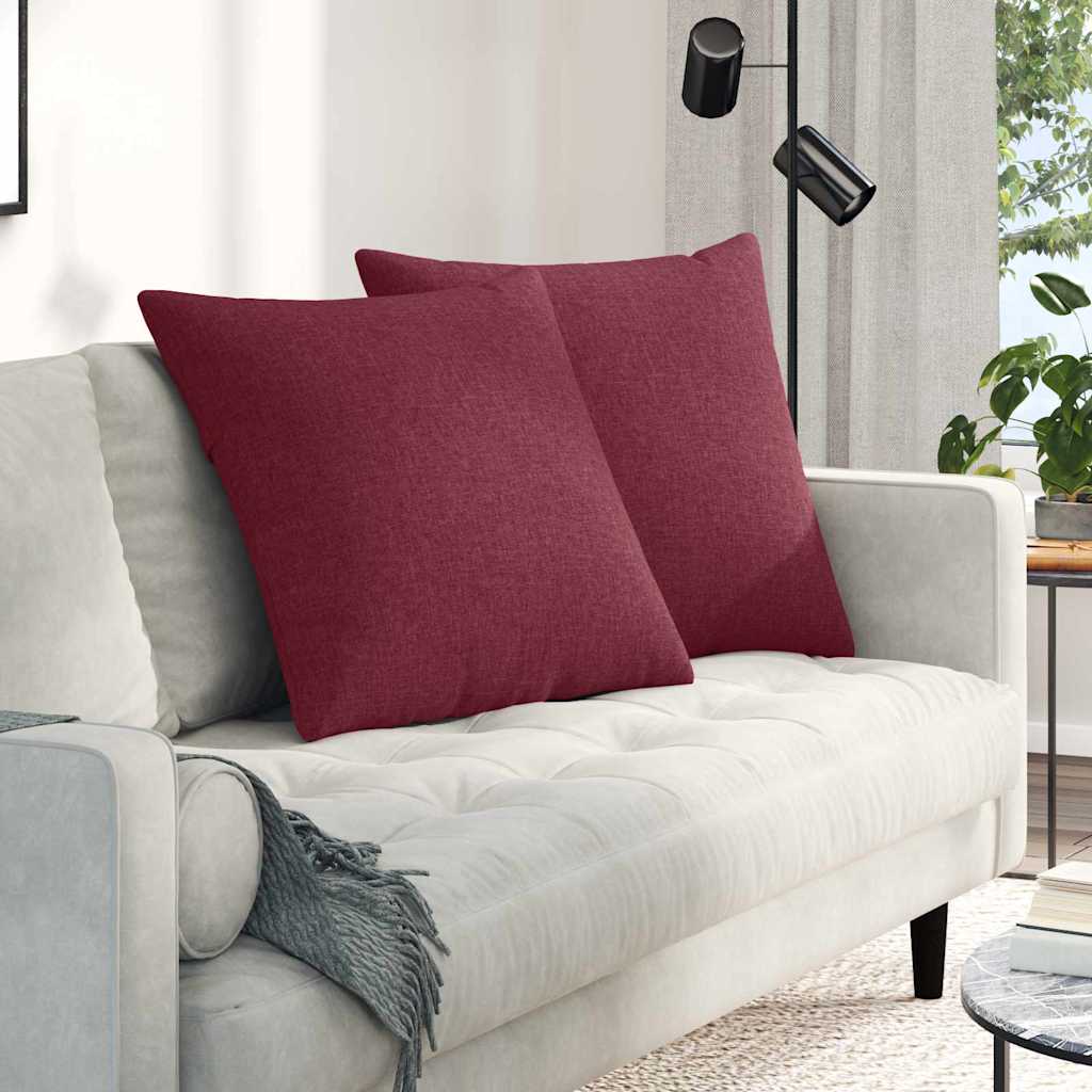 JUNG Vida Sofakissen 2 pcs Weinrot 80 x 80 cm Stoff