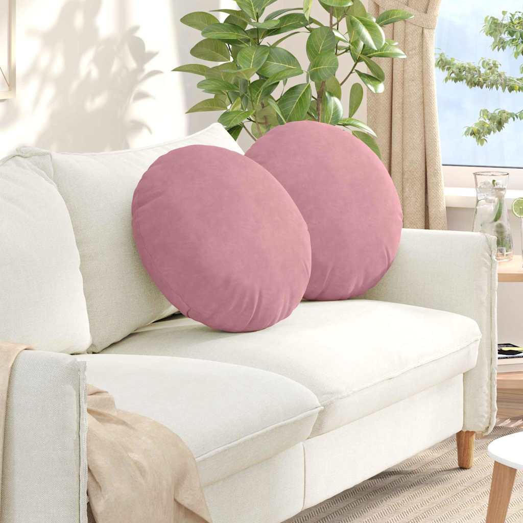 JUNG Vida Sitzkissen 2 Stück Rosa Ø 50 x 19 cm Samt