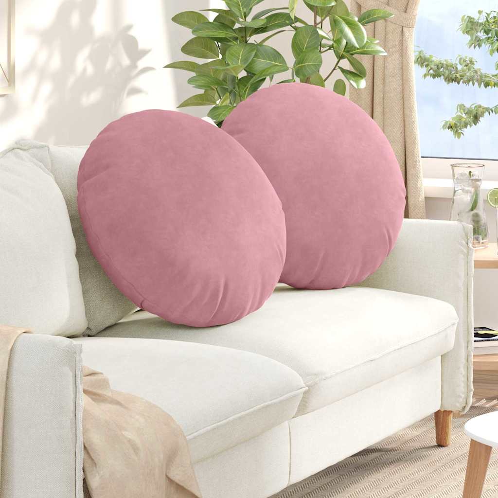 JUNG Vida Sitzkissen 2 Stück Rosa Ø 60 x 21 cm Samt