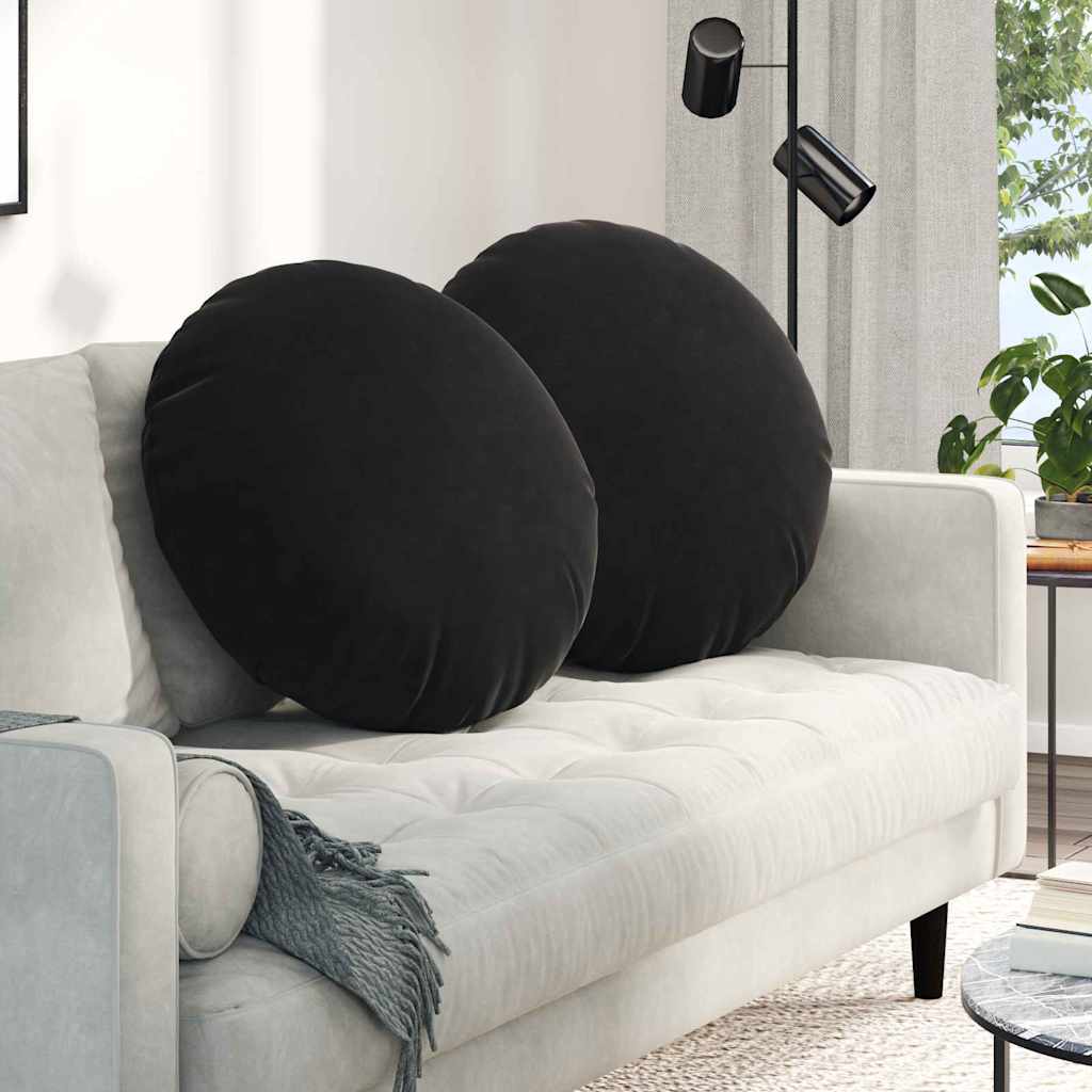 JUNG Vida Sitzkissen 2 pcs Schwarz Ø 80 x 29 cm Samt