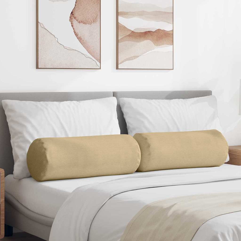 JUNG Vida Bolsterkissen 2 Stück Grau-Grün Ø 25 x 70 cm Cordstoff