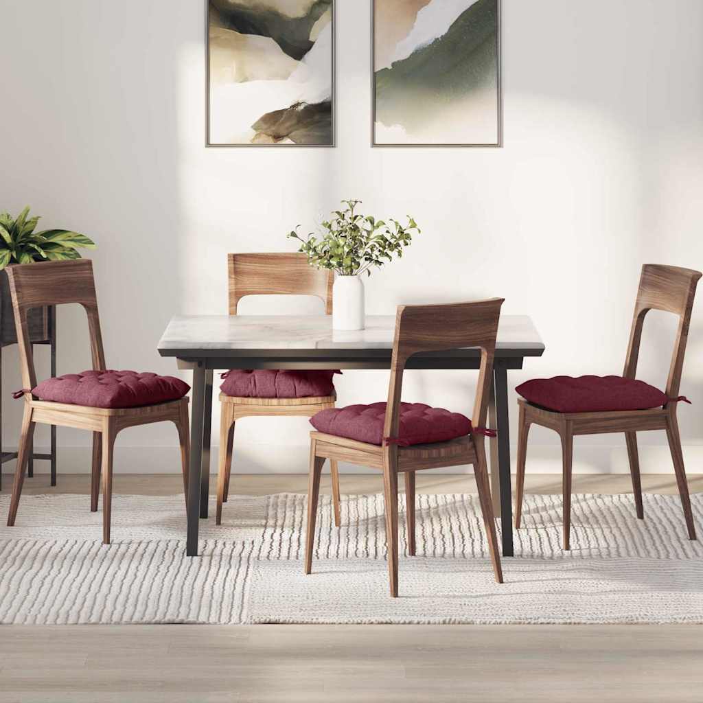 JUNG Vida Sitzkissen 4 pcs Weinrot 40 x 40 x 6 cm Stoff