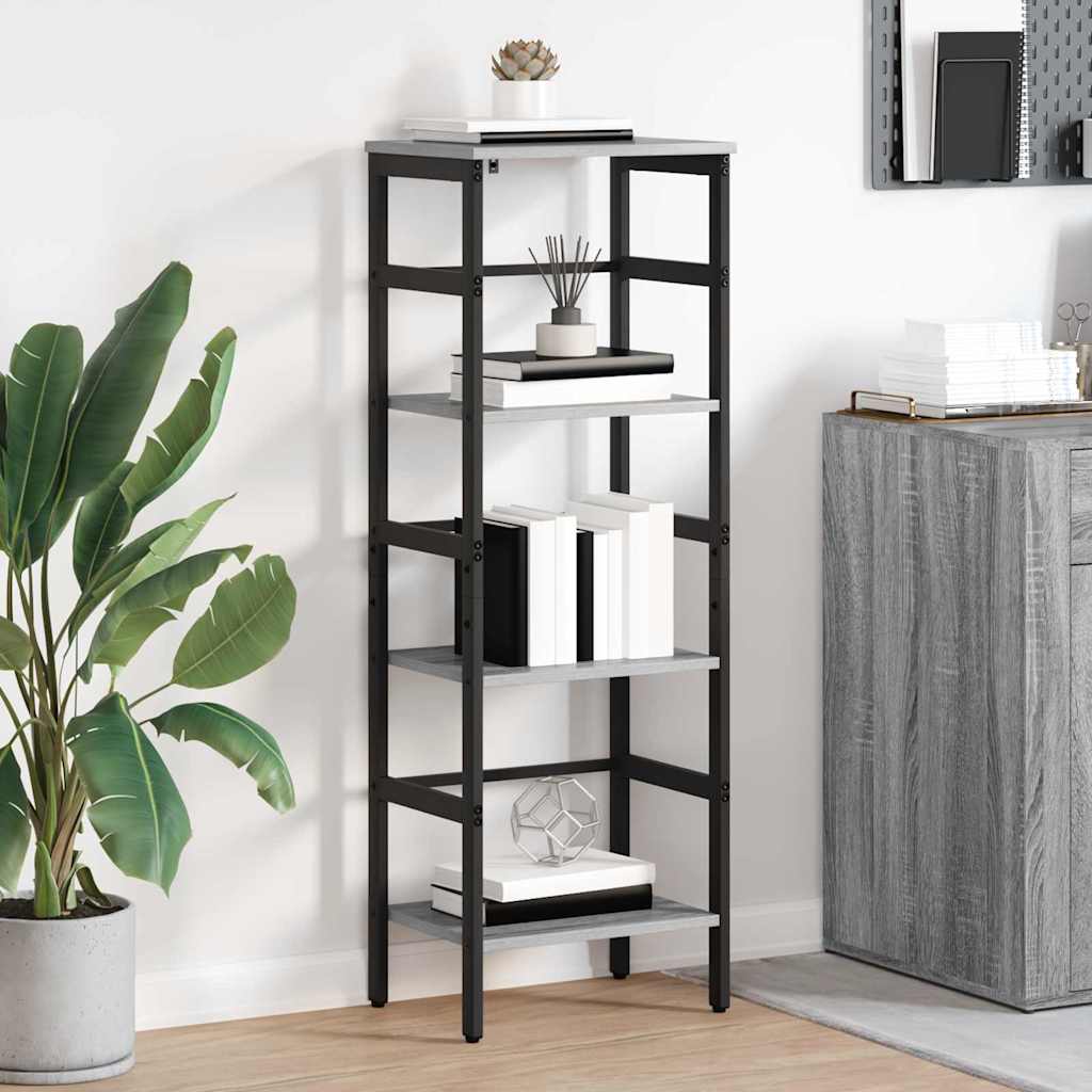 JUNG Vida Bücherregal Graues Sonoma 40 x 29,5 x 115 cm Holzwerkstoff