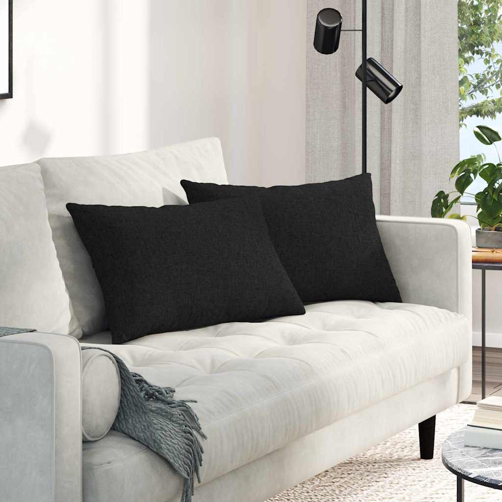 JUNG Vida Sofakissen 2 pcs Schwarz 60 x 40 cm Stoff