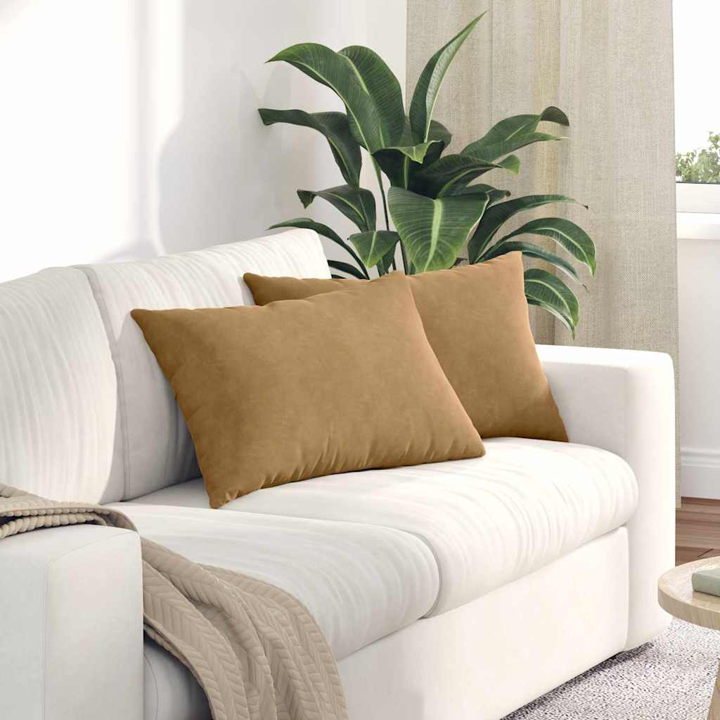 JUNG Vida Sofakissen 2 Stück Braun 60 x 40 cm Cordstoff