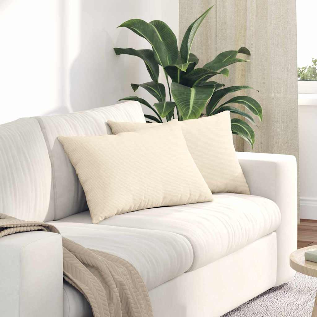JUNG Vida Sofakissen 2 Stück Creme 60 x 40 cm Cordstoff