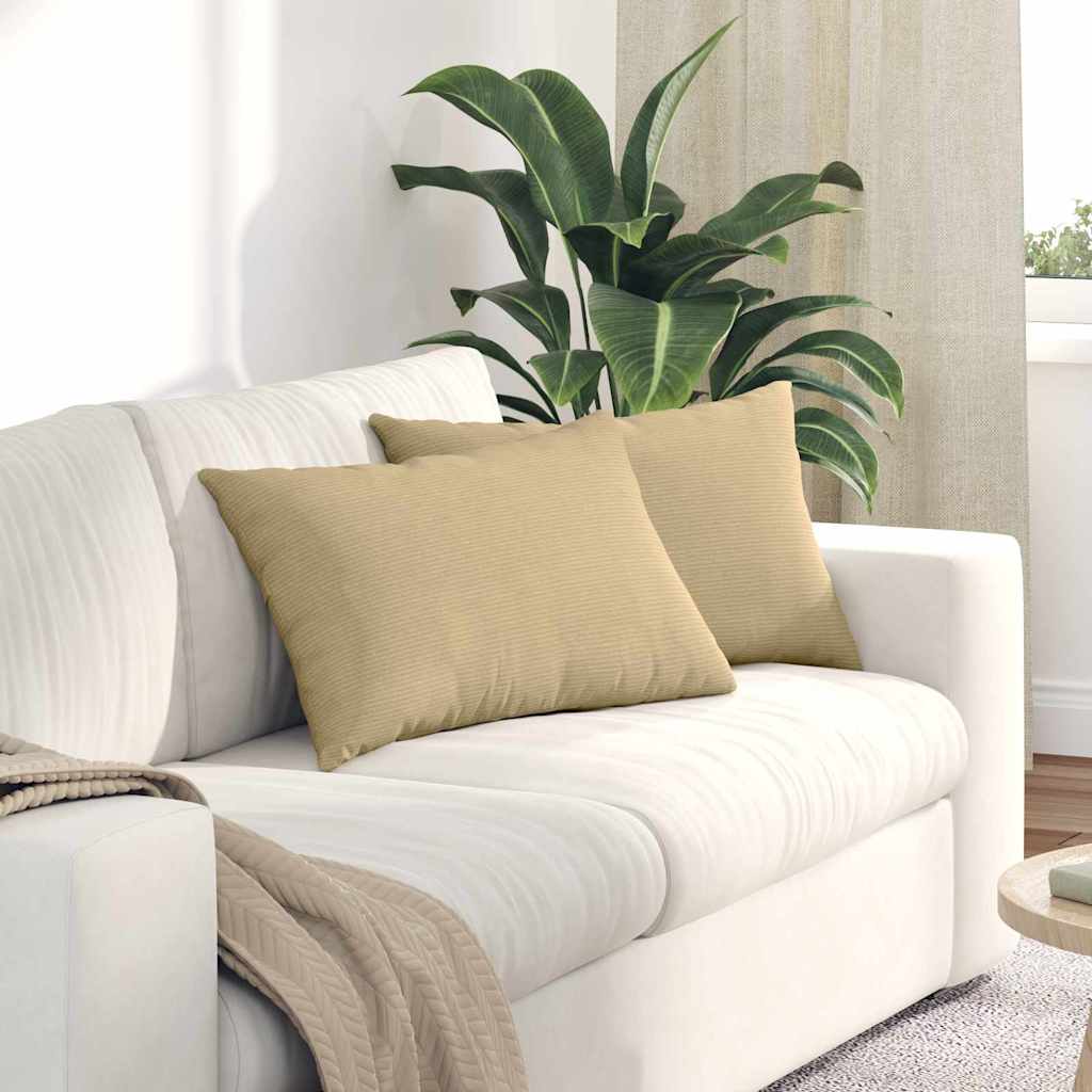 JUNG Vida Sofakissen 2 Stück Grau-Grün 60 x 40 cm Cordstoff