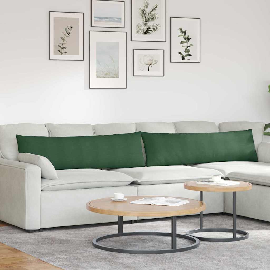 JUNG Vida Sofakissen 2 Stück Dunkelgrün 145 x 40 cm Cordstoff