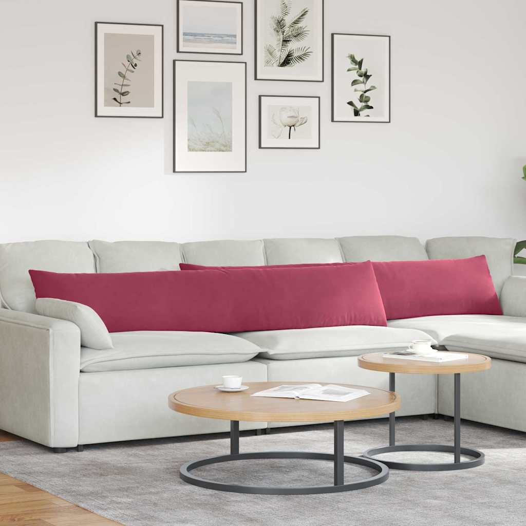 JUNG Vida Sofakissen 2 Stück Weinrot 200 x 40 cm Cordstoff