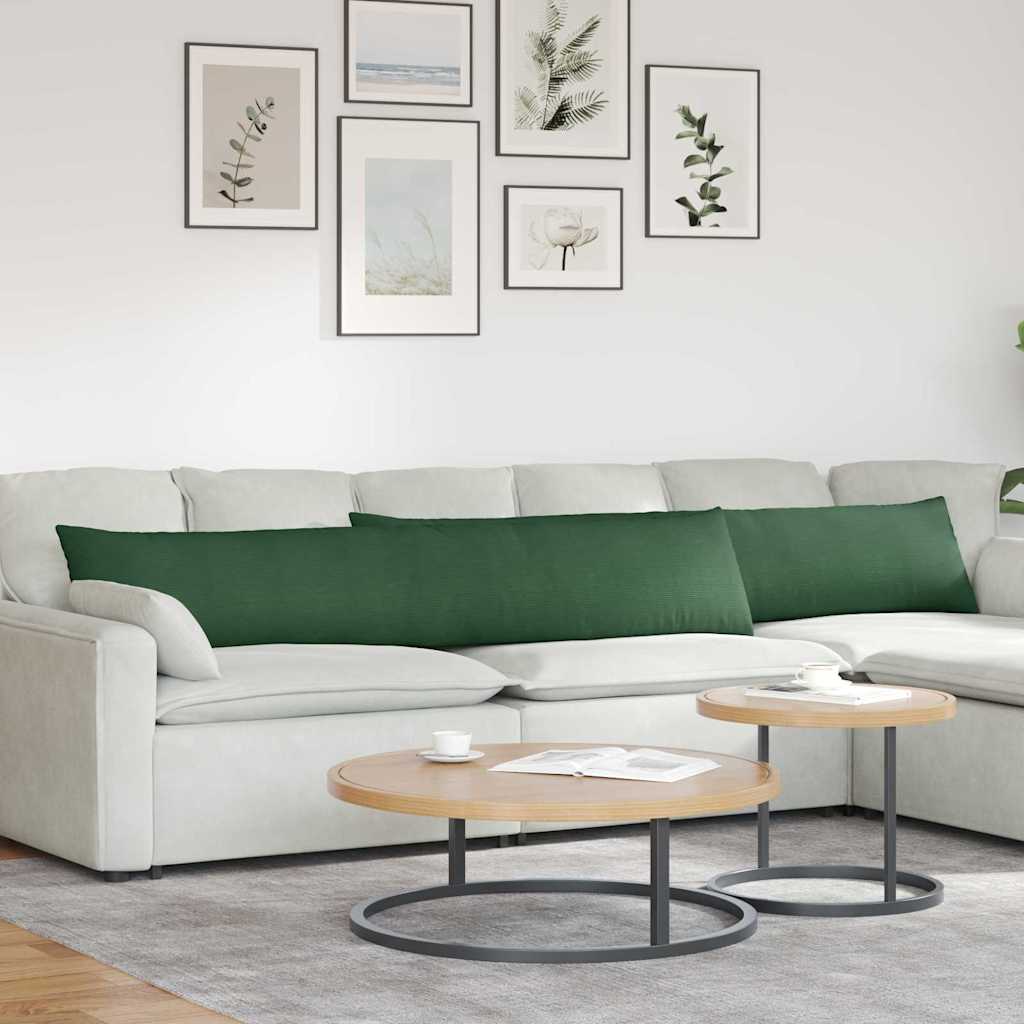JUNG Vida Sofakissen 2 Stück Dunkelgrün 200 x 40 cm Cordstoff
