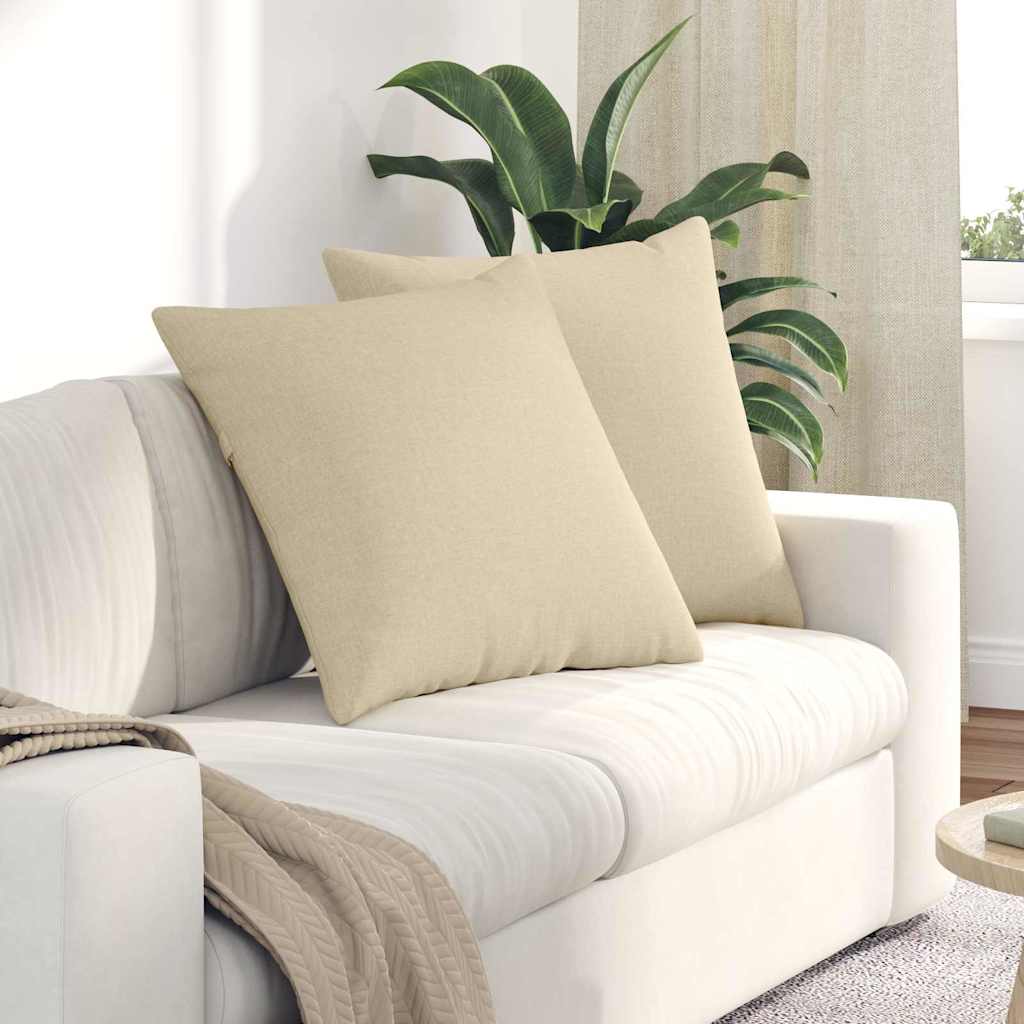 JUNG Vida Sofakissen 2 pcs Creme 60 x 60 cm Stoff