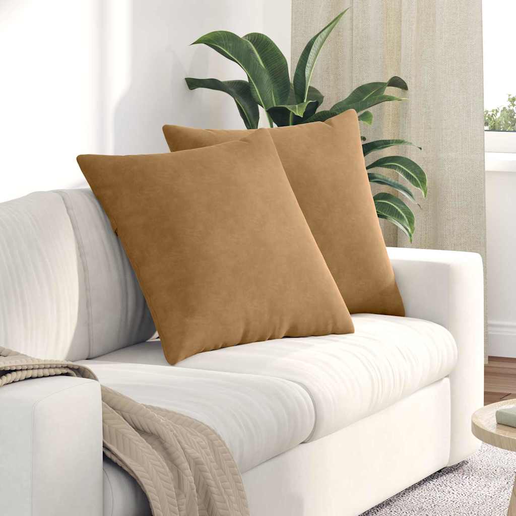 JUNG Vida Sofakissen 2 Stück Braun 80 x 80 cm Cordstoff