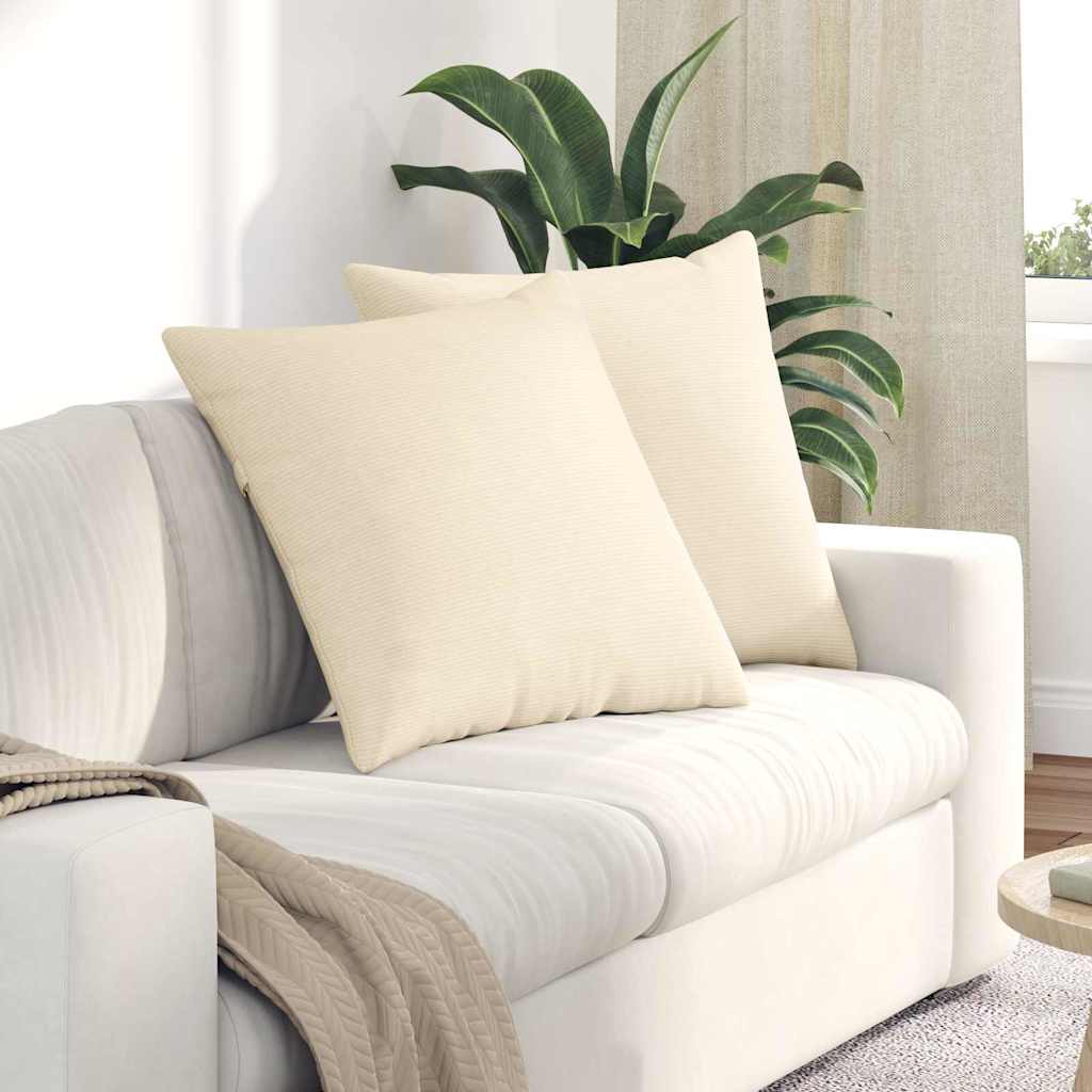JUNG Vida Sofakissen 2 Stück Creme 80 x 80 cm Cordstoff