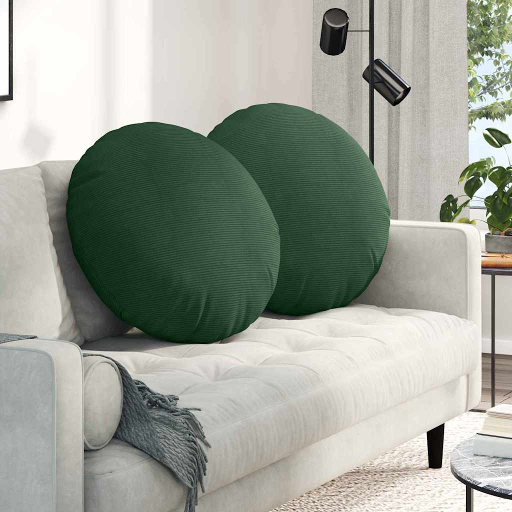 JUNG Vida Sitzkissen 2 pcs Dunkelgrün Ø 60 cm Cordstoff