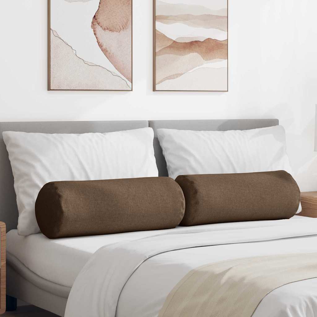 JUNG Vida Bolsterkissen 2 Stück Braun Ø 25 x 70 cm Stoff