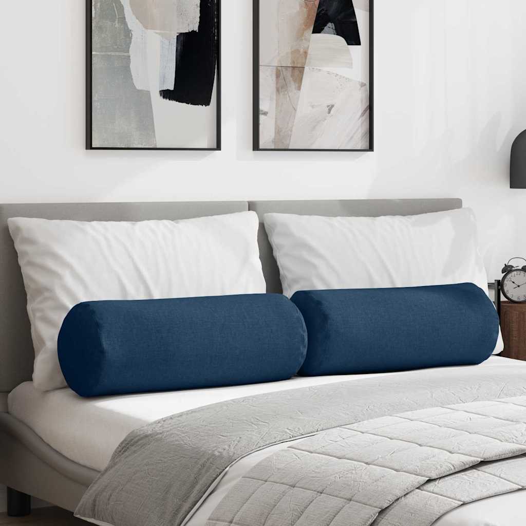 JUNG Vida Bolsterkissen 2 Stück Blau Ø 25 x 70 cm Stoff