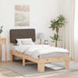 JUNG Vida Bettgestell mit gepolstertem Kopfteil Taupe 75 x 190 cm