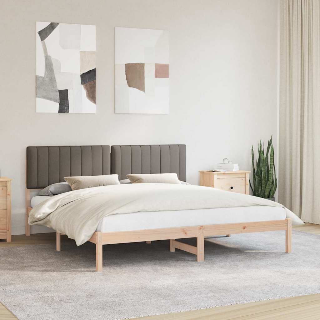 JUNG Vida Bettgestell mit gepolstertem Kopfteil Taupe 180 x 200 cm