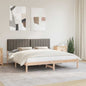 JUNG Vida Bettgestell mit gepolstertem Kopfteil Taupe 180 x 200 cm